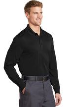 Black CornerStone Select Snag-Proof Long Sleeve Polo. CS412LS