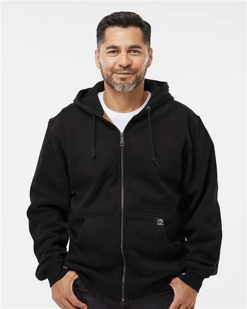 Black Crossfire Heavyweight Power Fleece Hooded Jacket with Thermal Lining - 7033