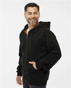 Black Crossfire Heavyweight Power Fleece Hooded Jacket with Thermal Lining - 7033