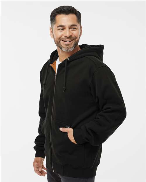 Black Crossfire Heavyweight Power Fleece Hooded Jacket with Thermal Lining - 7033