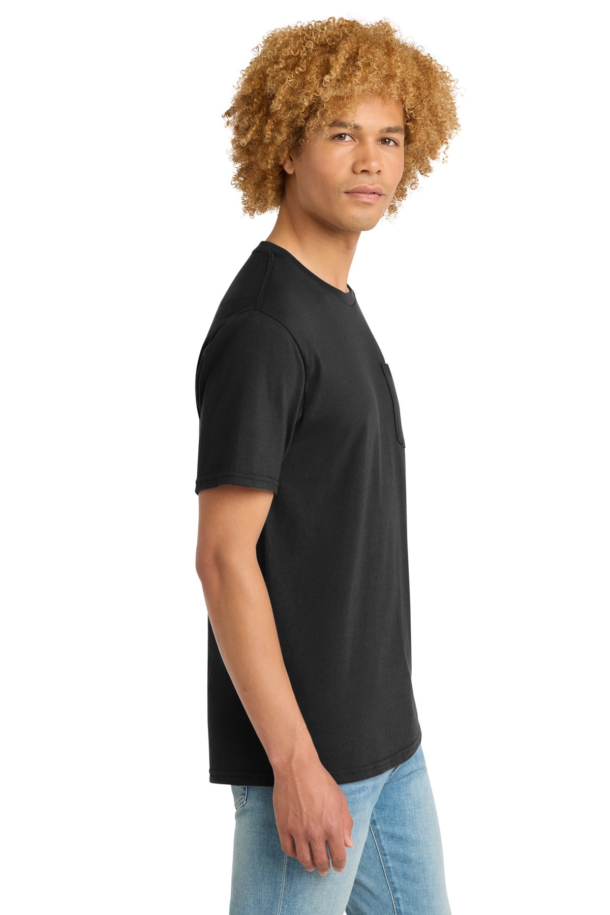 Black District Very Important Tee with Pocket. DT6000P