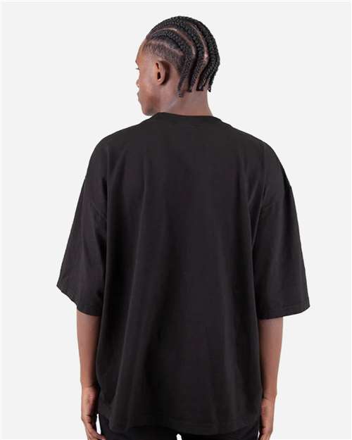 Black Garment-Dyed Drop-Shoulder T-Shirt - SHGDD