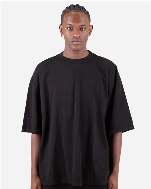 Black Garment-Dyed Drop-Shoulder T-Shirt - SHGDD