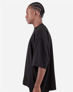 Black Garment-Dyed Drop-Shoulder T-Shirt - SHGDD