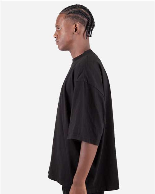 Black Garment-Dyed Drop-Shoulder T-Shirt - SHGDD