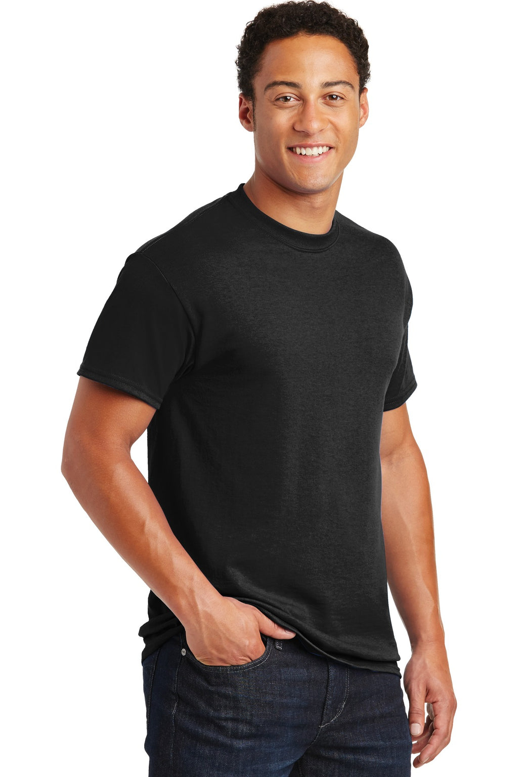 Black Gildan DryBlend 50 Cotton/50 Poly T-Shirt. 8000
