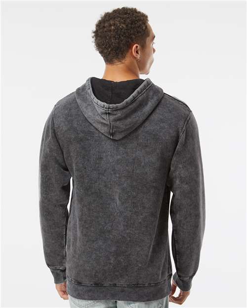 Black Midweight Mineral Wash Hooded Sweatshirt - PRM4500MW