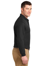 Black Port Authority Silk Touch Long Sleeve Polo. K500LS