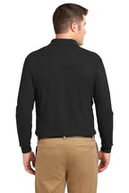 Black Port Authority Silk Touch Long Sleeve Polo. K500LS