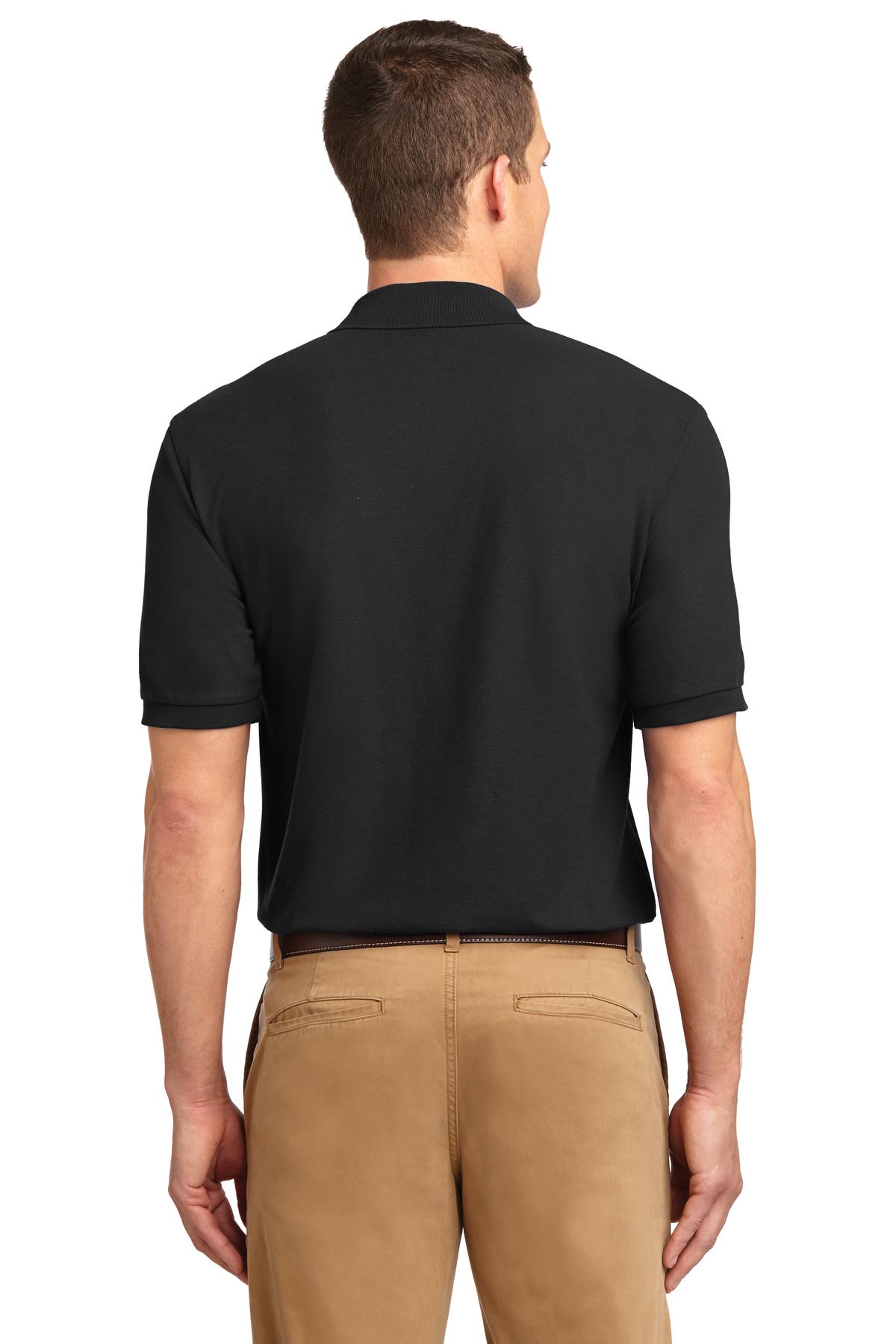 Black Port Authority Silk Touch Polo K500