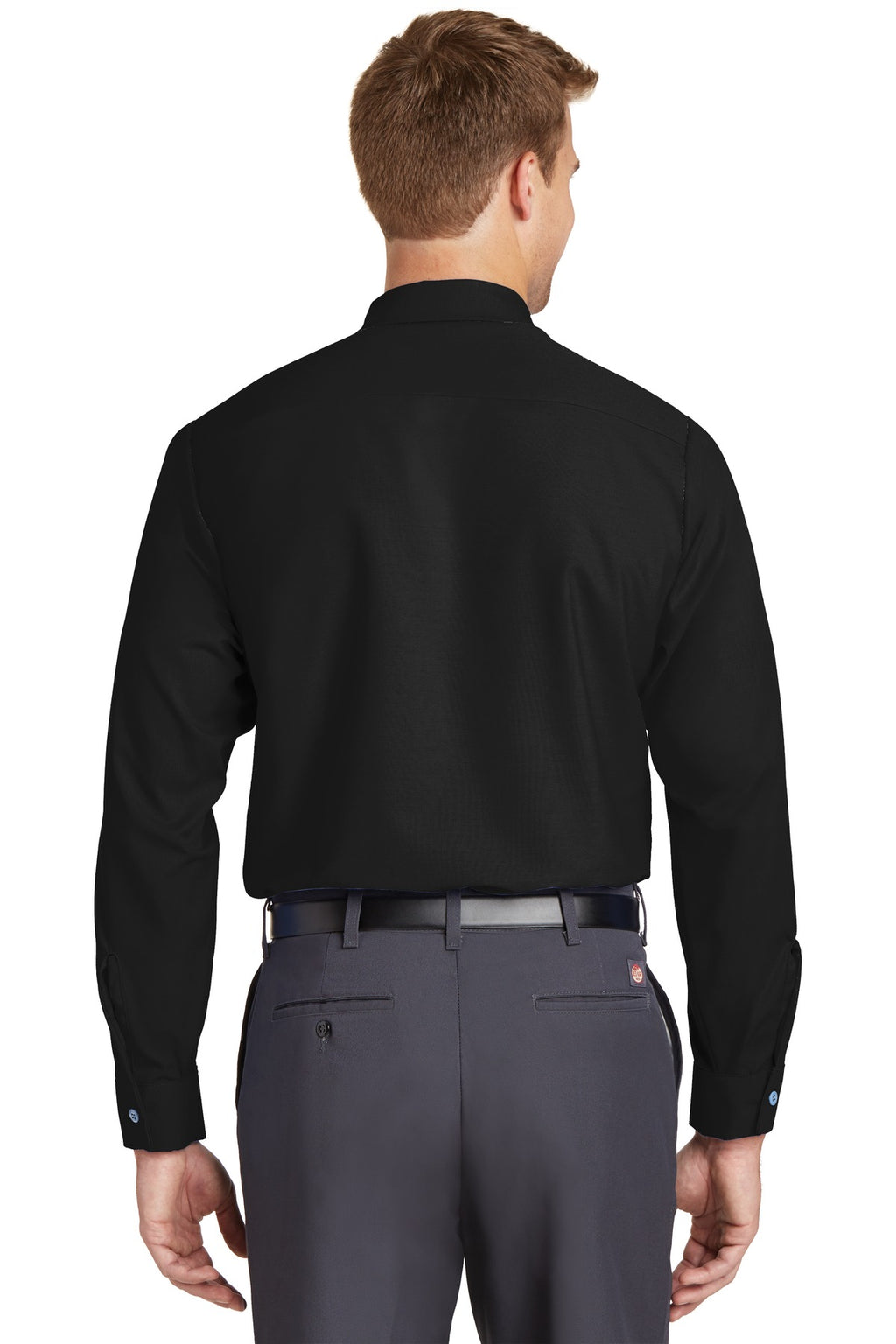 Black Red Kap Long Sleeve Industrial Work Shirt. SP14