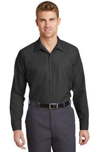 Black Red Kap Long Sleeve Industrial Work Shirt. SP14