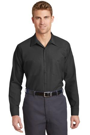 Black Red Kap Long Sleeve Industrial Work Shirt. SP14