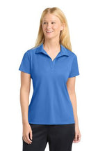 Black Sport-Tek Women's Micropique Sport-Wick Polo. LST650