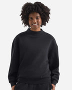 Black Women's Luxe Mock Neck Sweatshirt - TD660