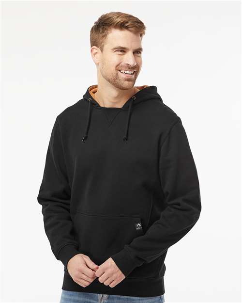 Black Woodland Fleece Hooded Pullover - 7035