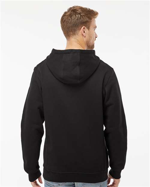 Black Woodland Fleece Hooded Pullover - 7035