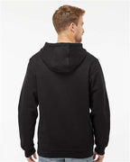 Black Woodland Fleece Hooded Pullover - 7035