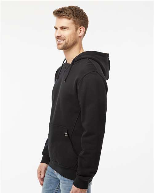 Black Woodland Fleece Hooded Pullover - 7035