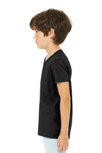 BlkHthr BELLA+CANVAS Youth Heather CVC Tee BC3001YCVC