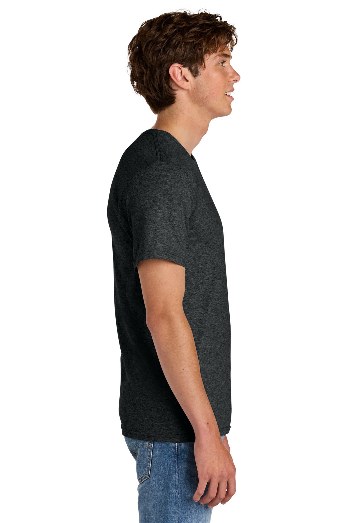 BlkHthr Port & Co Easy Cotton Tee PC43
