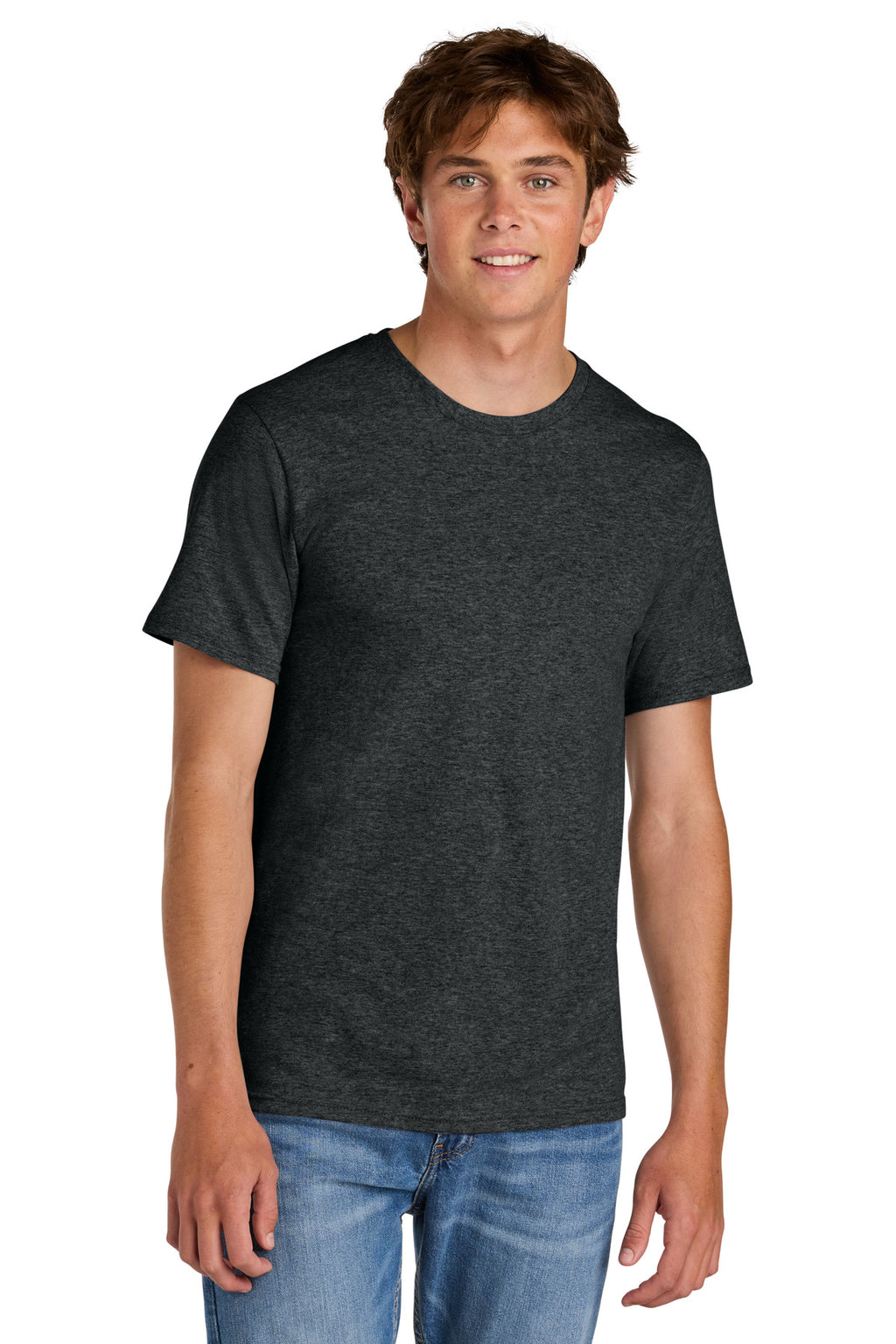 BlkHthr Port & Co Easy Cotton Tee PC43