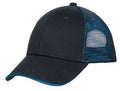 Blk/Red Port Authority Double Mesh Snapback Sandwich Bill Cap. C818