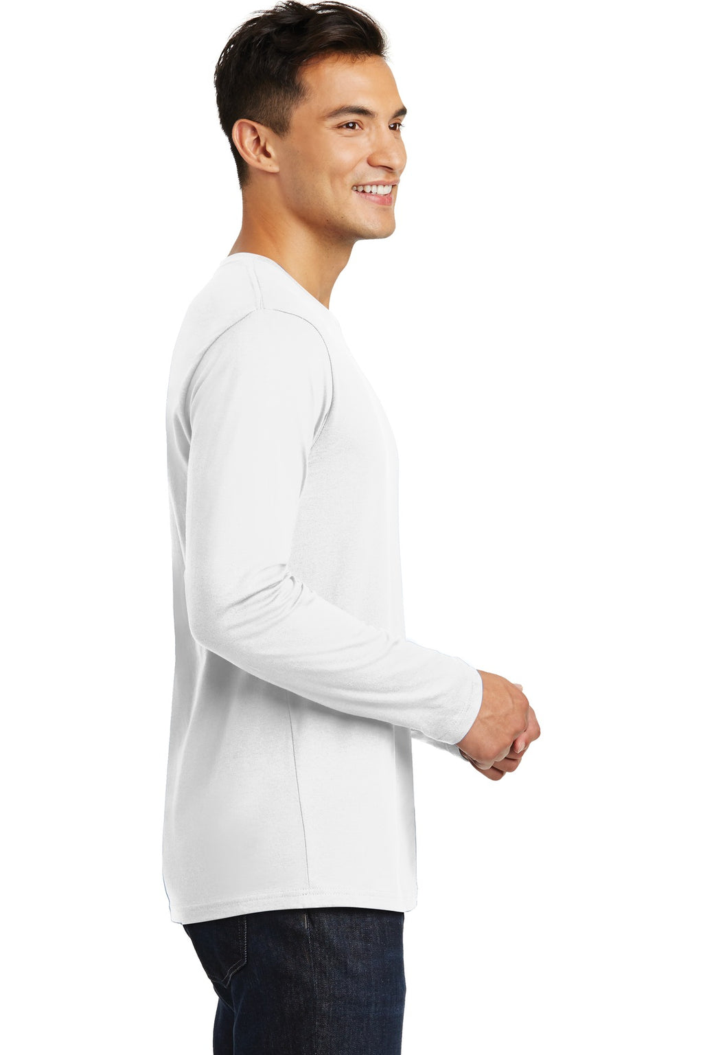 Bright White District Perfect Weight Long Sleeve Tee. DT105