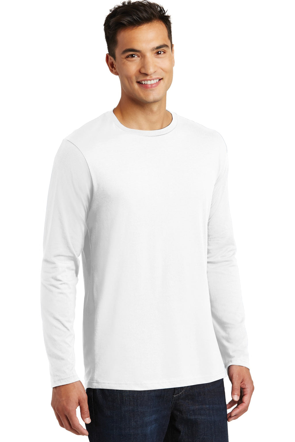 Bright White District Perfect Weight Long Sleeve Tee. DT105