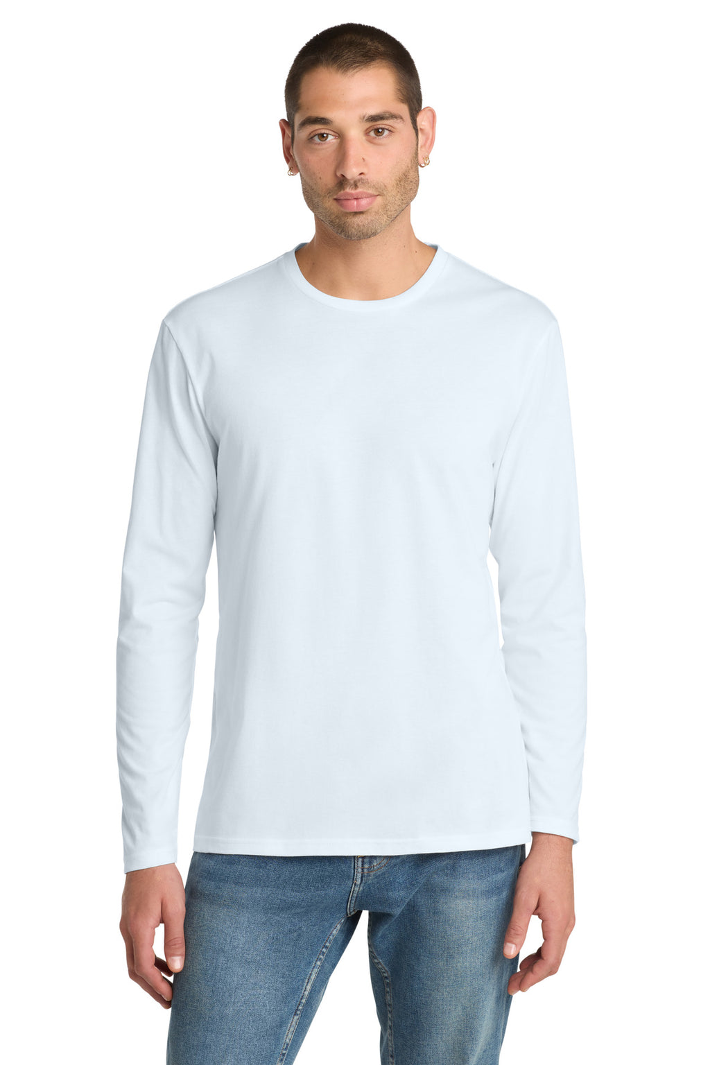 Bright White District Perfect Weight Long Sleeve Tee. DT105