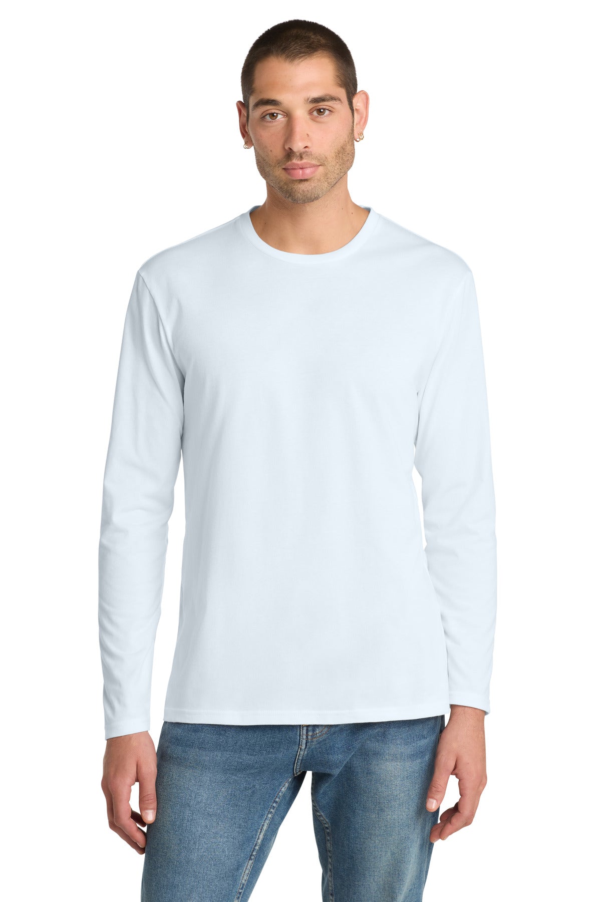 Bright White District Perfect Weight Long Sleeve Tee. DT105