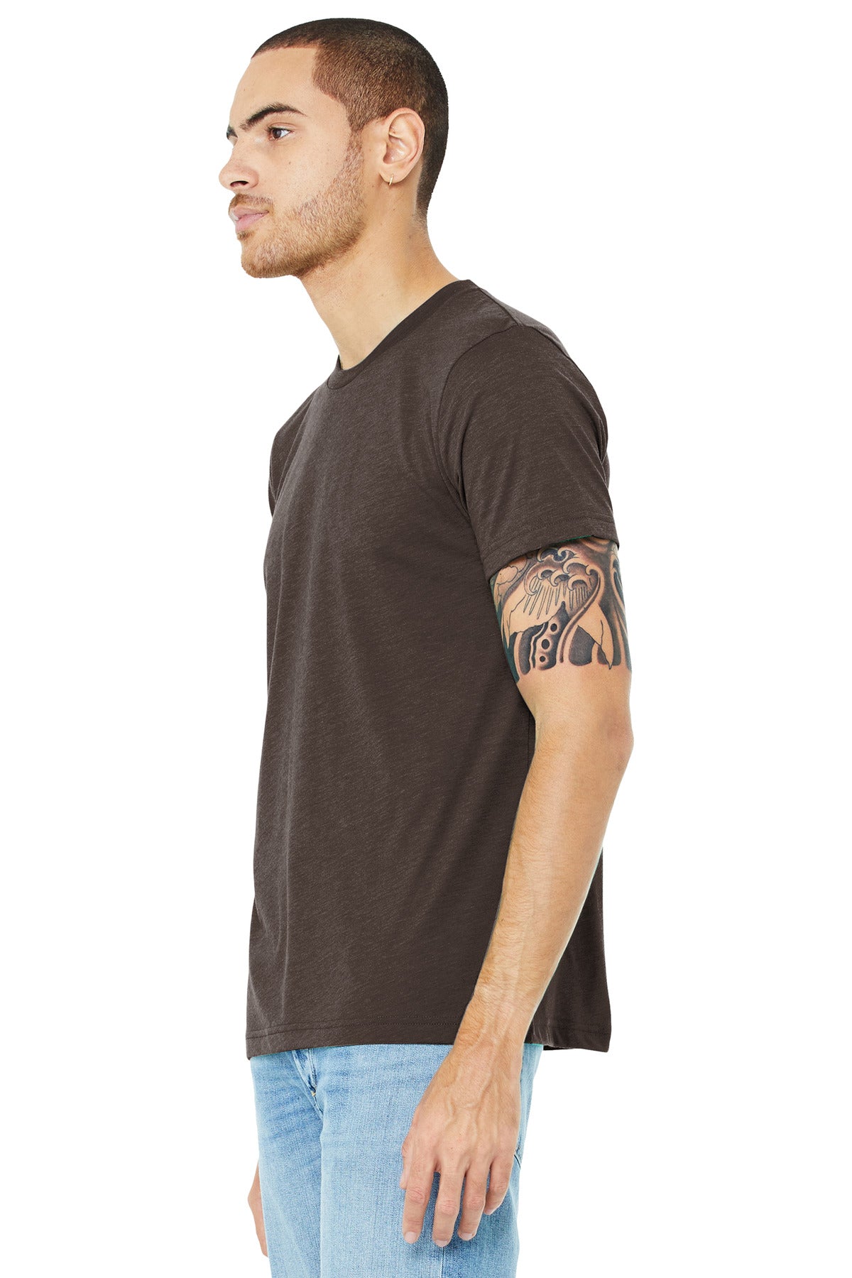 Brown TB BELLA+CANVAS Unisex Triblend Short Sleeve Tee. BC3413