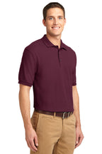 Burgundy Port Authority Silk Touch Polo K500