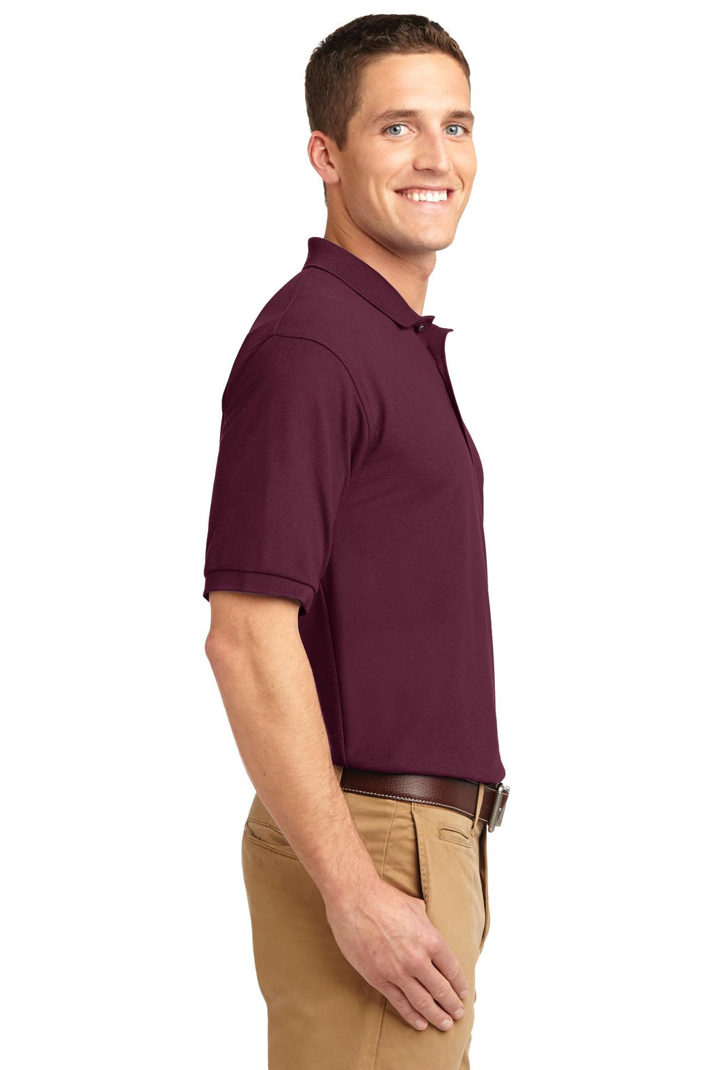 Burgundy Port Authority Silk Touch Polo K500