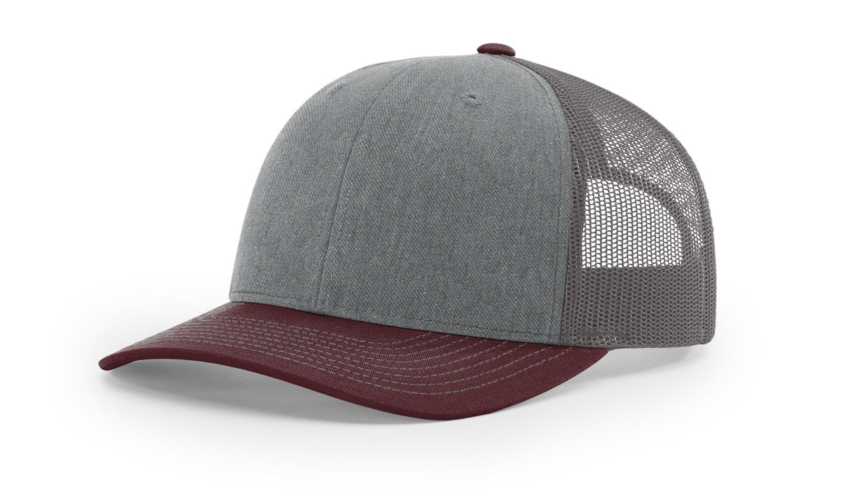 Heather Grey/Charcoal/Maroon Trucker