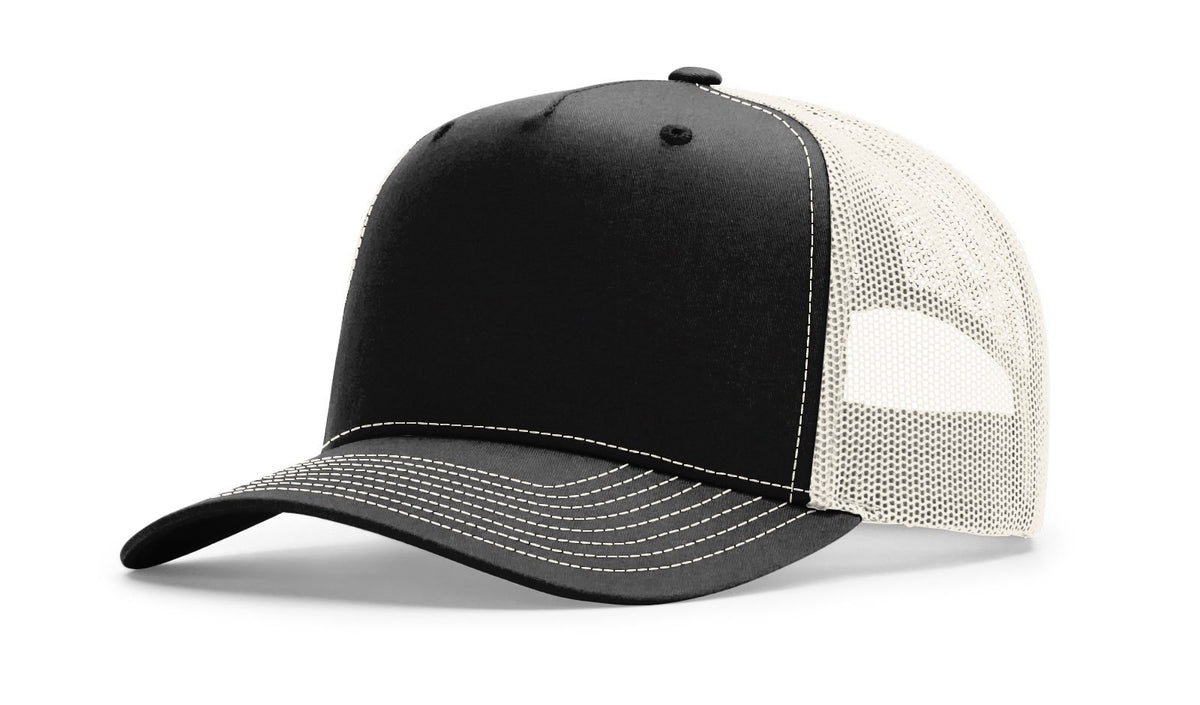 Black/Birch Five Panel Champ Trucker