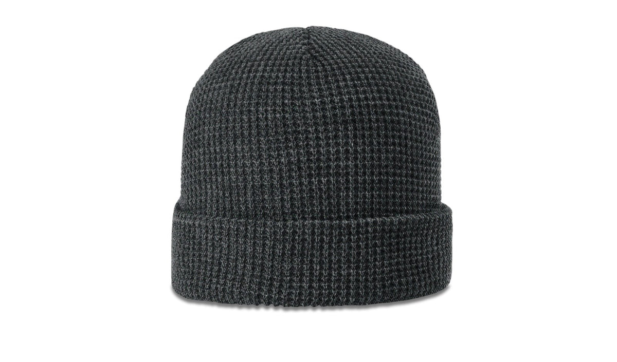 Heather Charcoal Waffle Knit Beanie with Cuff