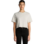 Front View of  Wo's Heavy Faded Crop Tee | 4089  grouped