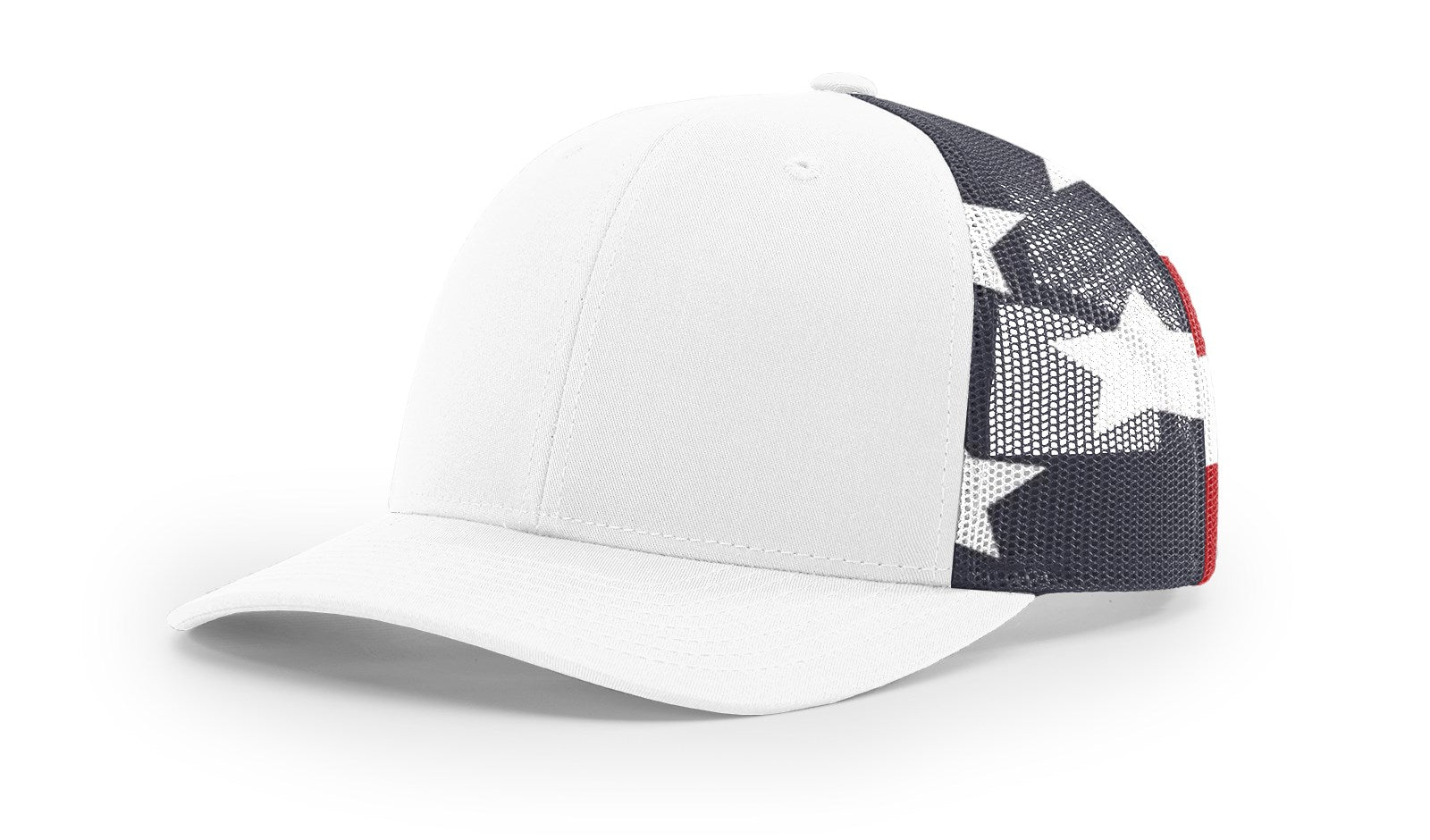 White/Stars & Stripes Printed Mesh Trucker