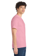 Candy Pink Port & Co Core Cotton Tee. PC54
