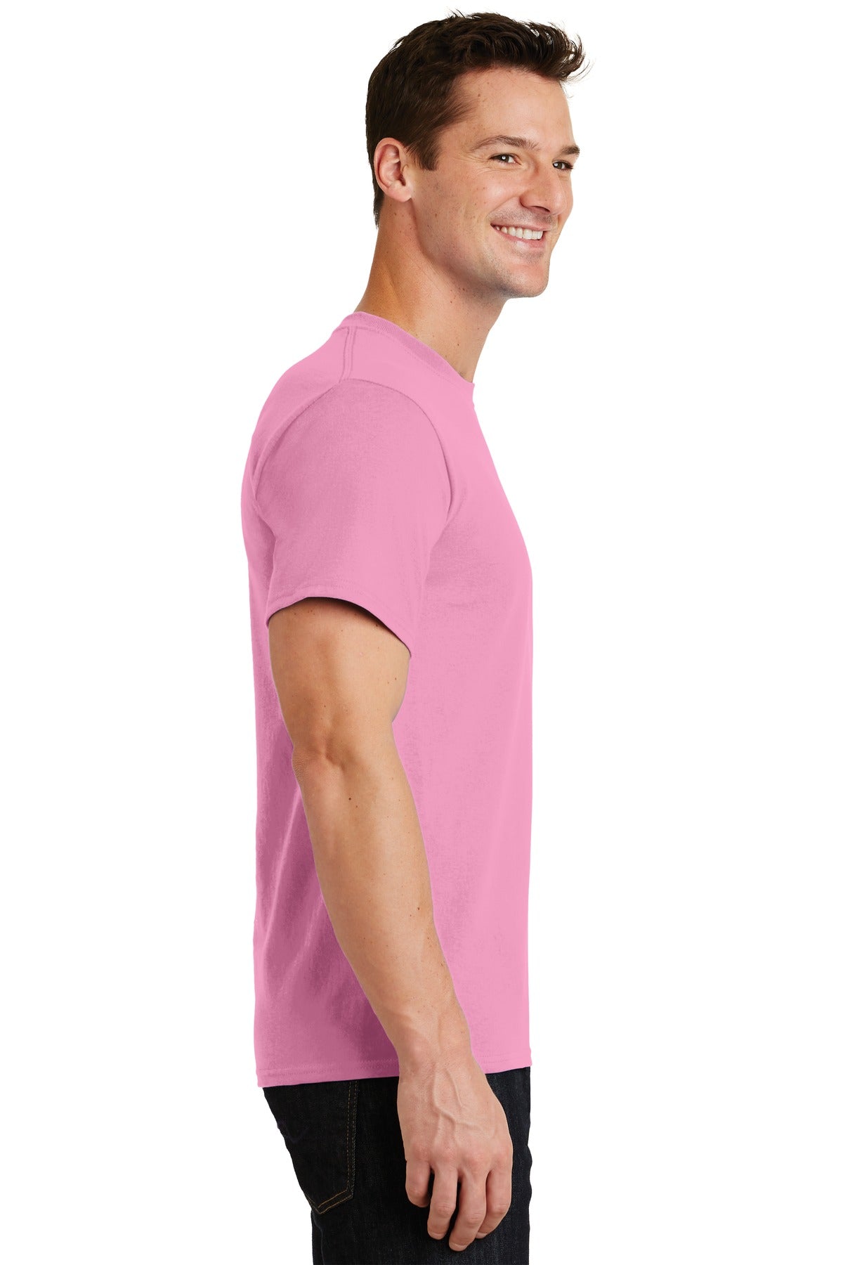 Candy Pink Port & Co Essential Tee. PC61