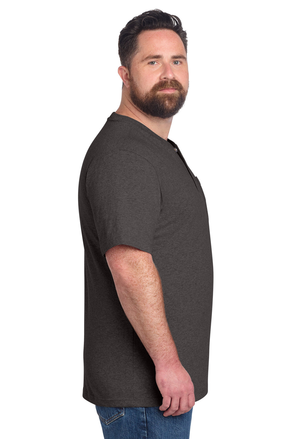 Carbon Heather Carhartt Short Sleeve Henley T-Shirt CTK84