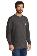 Carbon Heather Carhartt Workwear Pocket Long Sleeve T-Shirt. CTK126