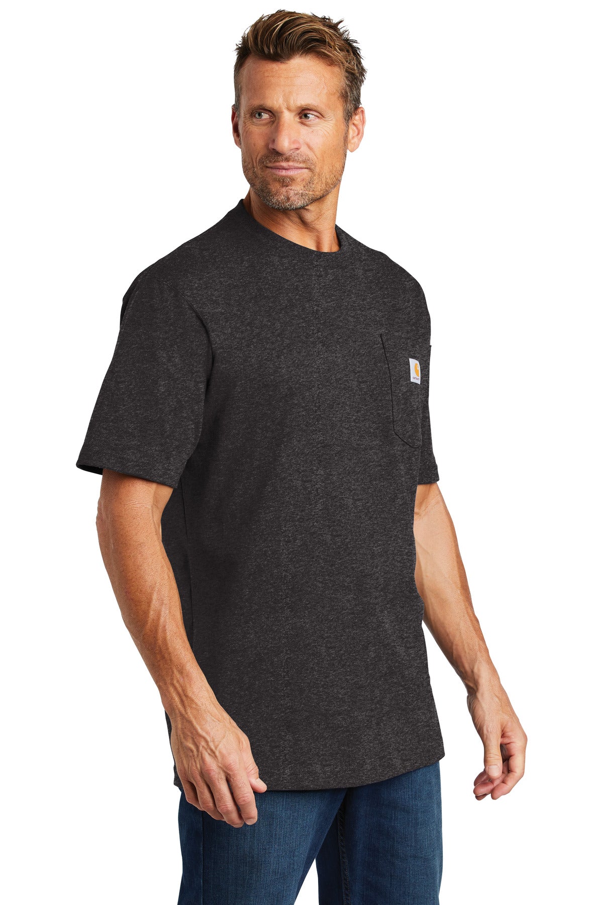 Carbon Heather Carhartt Workwear Pocket Short Sleeve T-Shirt. CTK87