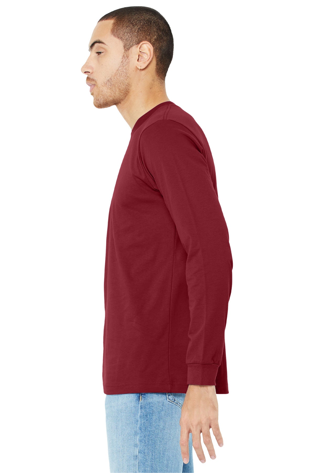 Cardinal BELLA+CANVAS Unisex Jersey Long Sleeve Tee. BC3501