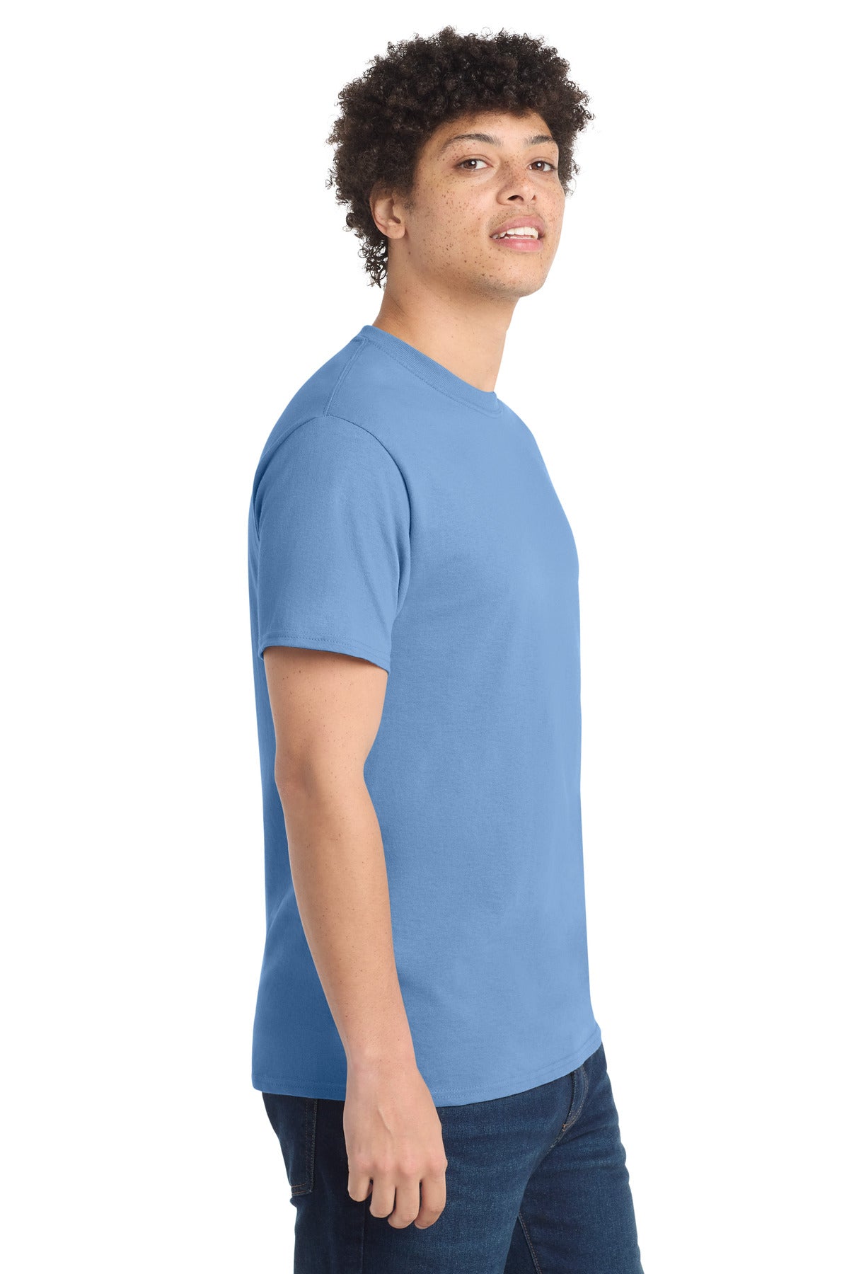 Carolina Blue Port & Co Core Cotton Tee. PC54