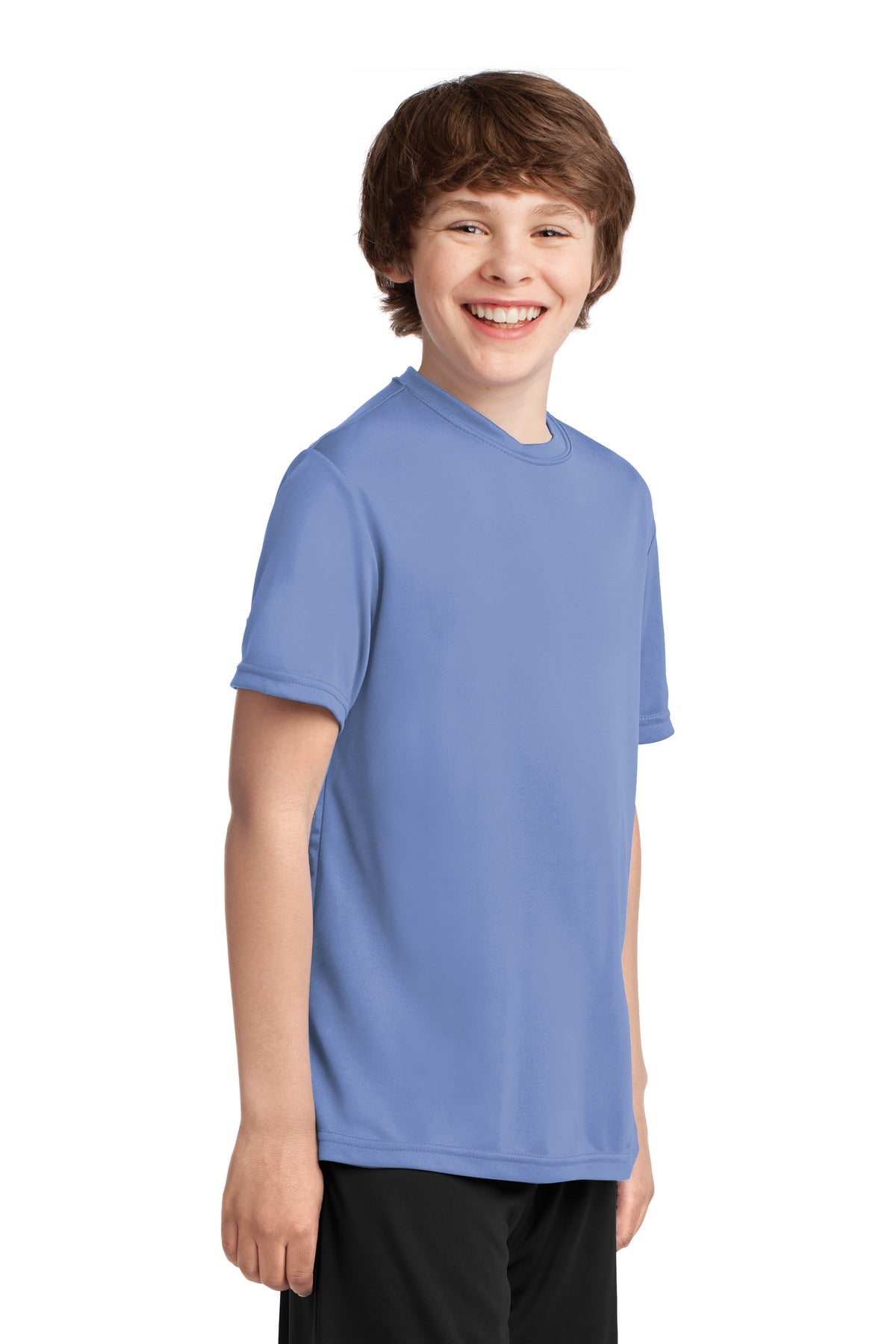 Carolina Blue Port & Co Youth Performance Tee. PC380Y