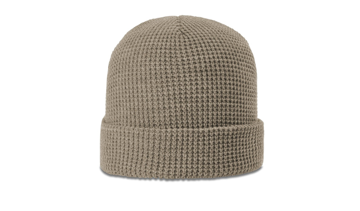 Clay Waffle Knit Beanie with Cuff