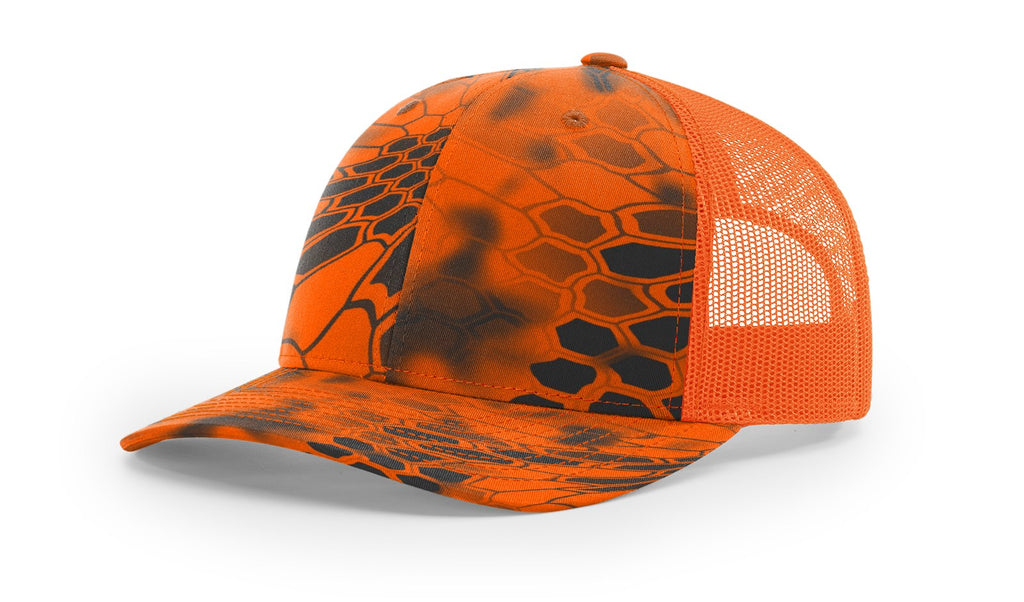 Kryptek Inferno/Blaze Orange Printed Trucker