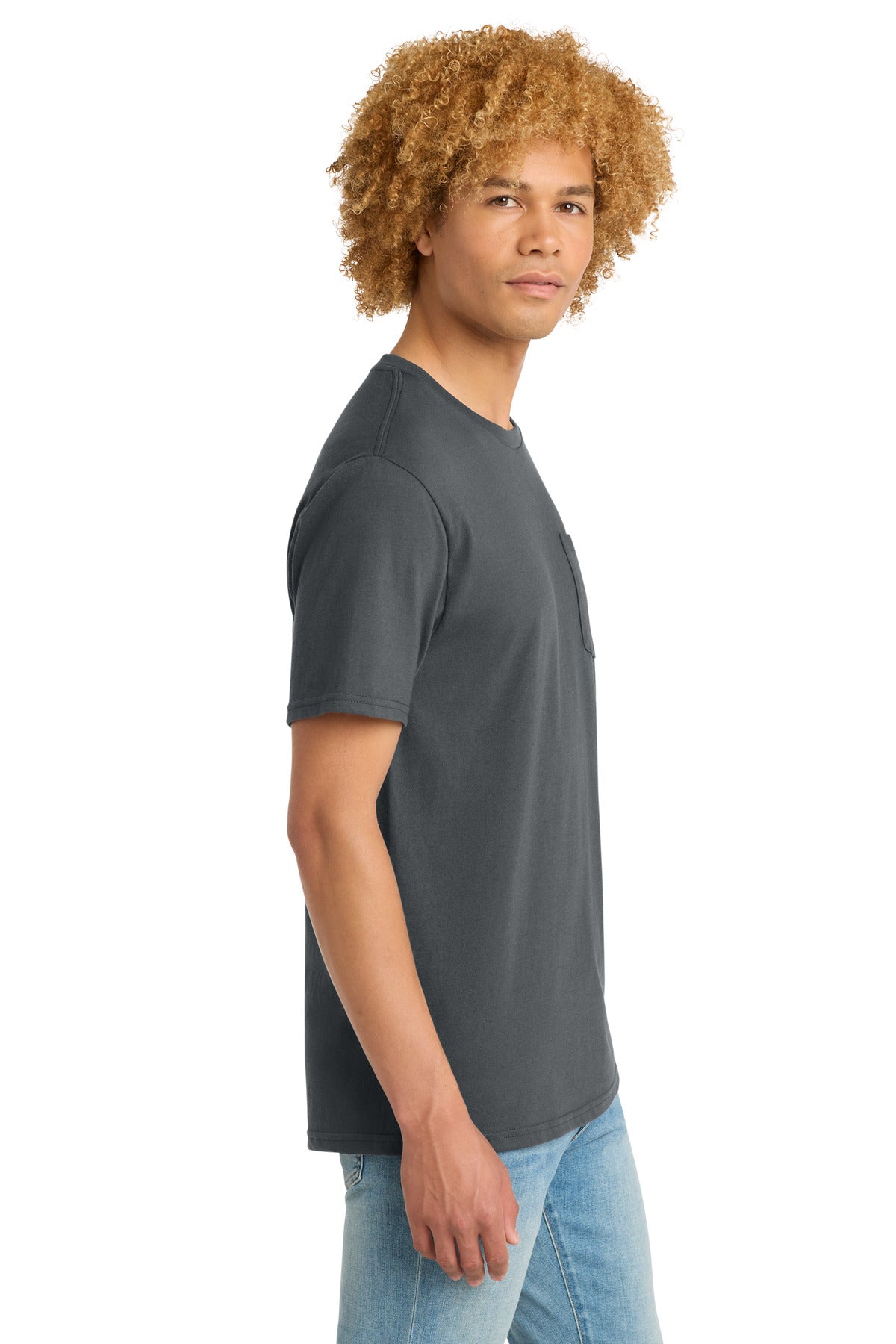 Charcoal District Very Important Tee with Pocket. DT6000P